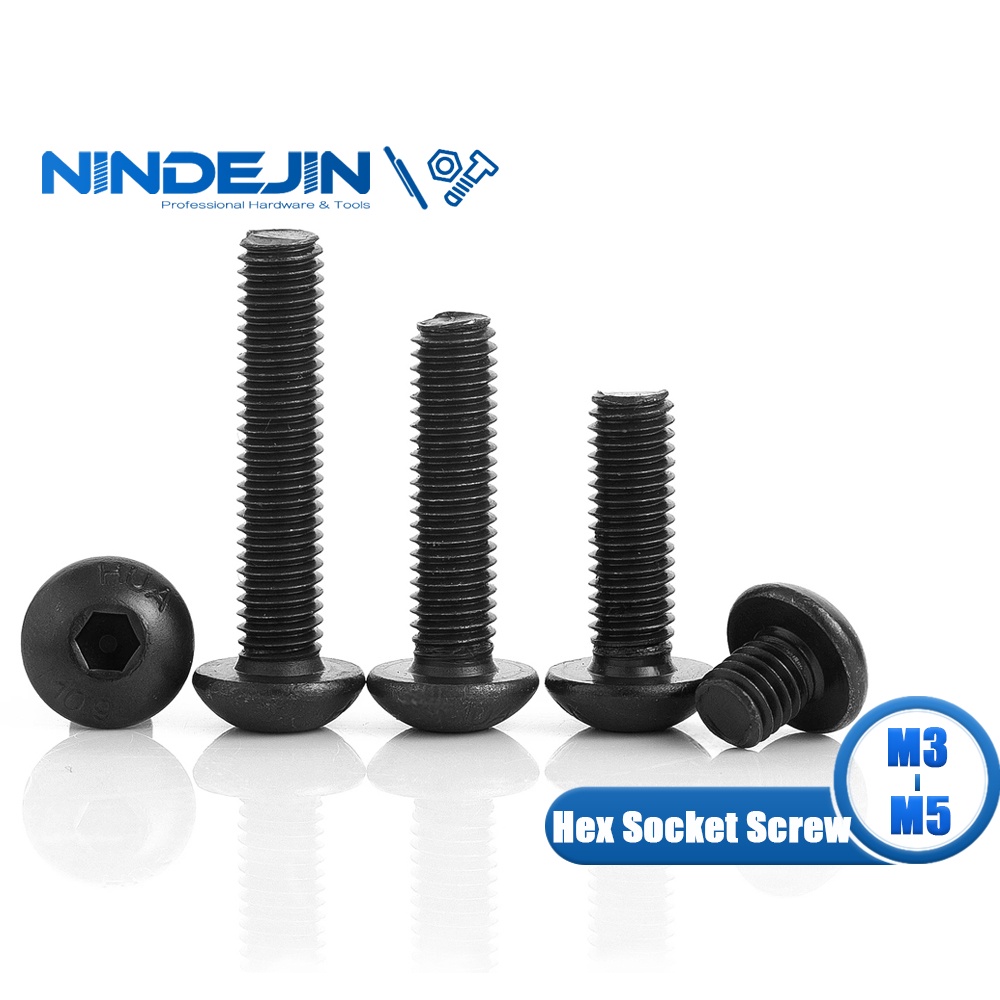 Nindejin Pcs Hex Hexagon Socket Button Round Head Screw Bolt M M