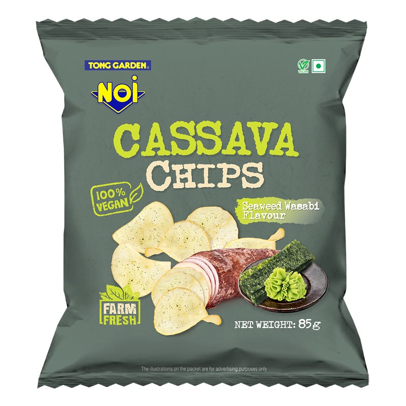 Tong Garden NOI Seaweed Wasabi Cassava Chips 85g Bundle Of 4