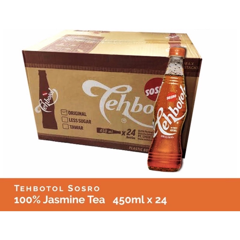 SOSRO TEHBOTOL ORIGINAL 450ML X 24S LOWER IN SUGAR 350ML X 12S