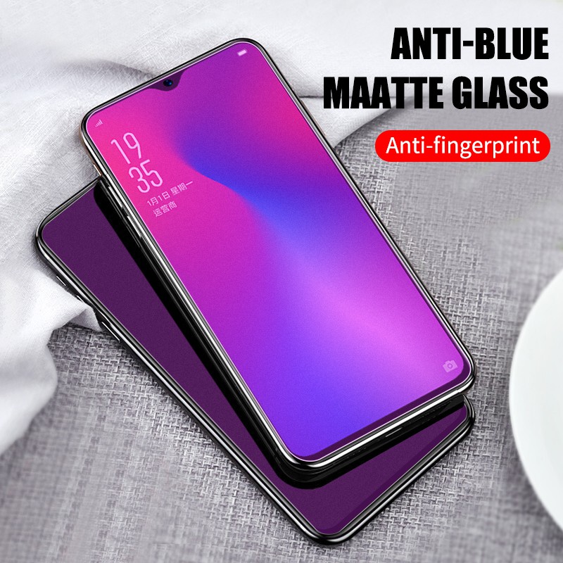 Matte Frosted Anti Blue Ray Tempered Glass Screen Protector Oppo F11 F9