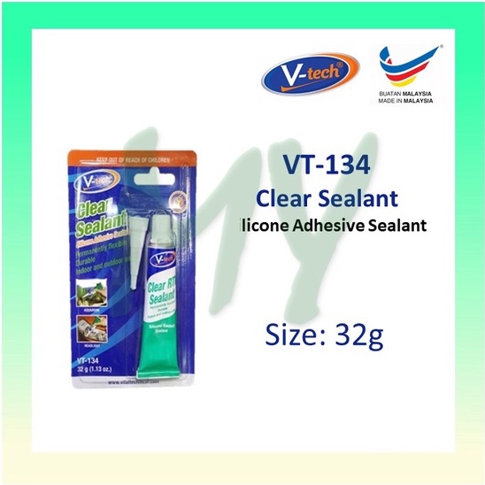 V Tech VT 134 Silicone Clear Sealant 32g Silicone Adhesive Sealant