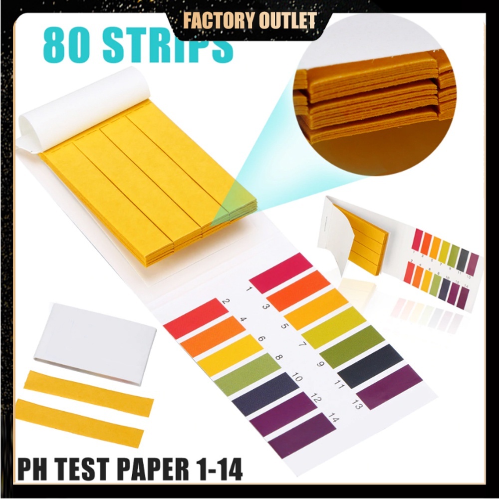 80 Strips Full Range PH Alkaline Acid 1 14 Test Paper Water Litmus