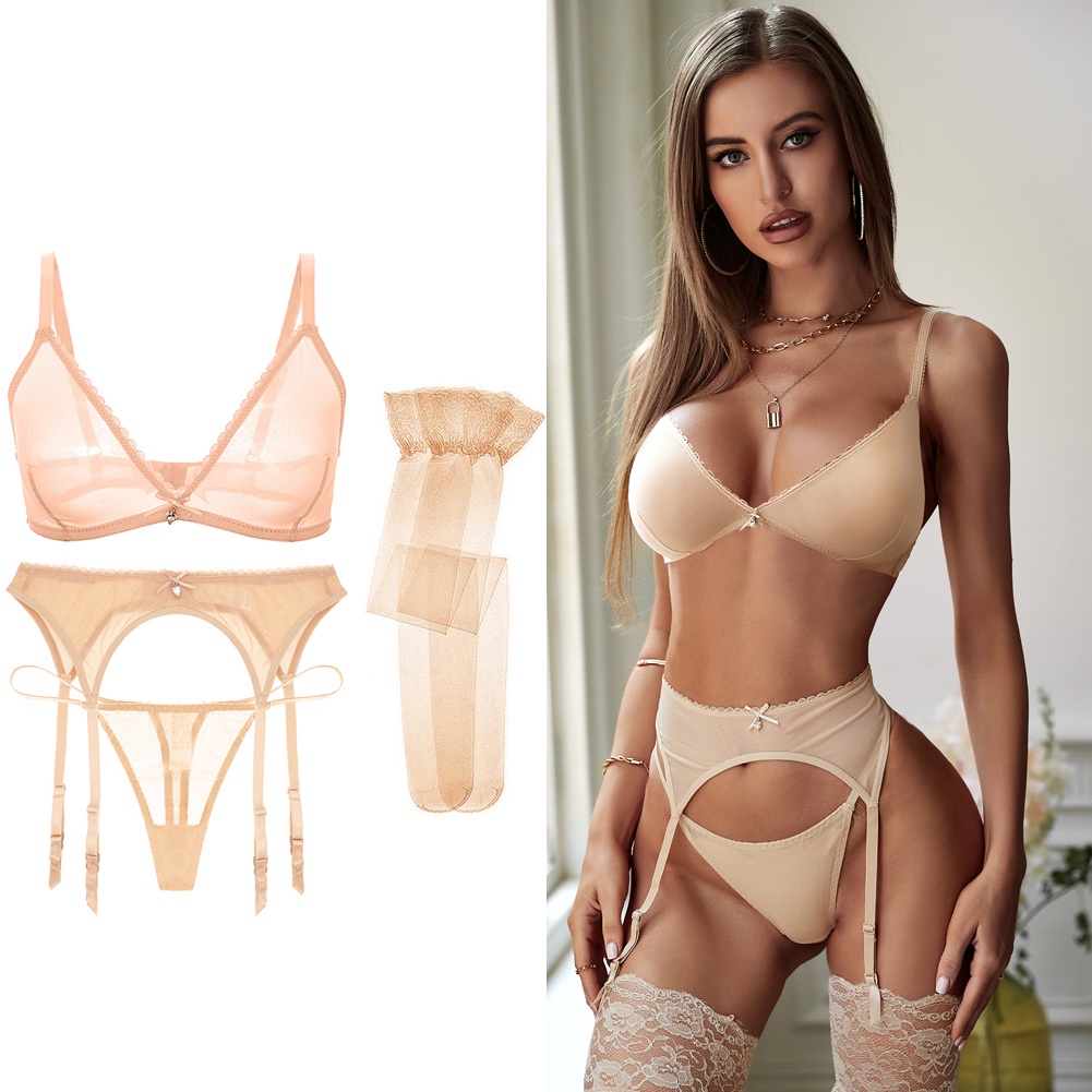 Varsbaby Sexy Transparent Bra Set Woman Seamless Lingerie Set