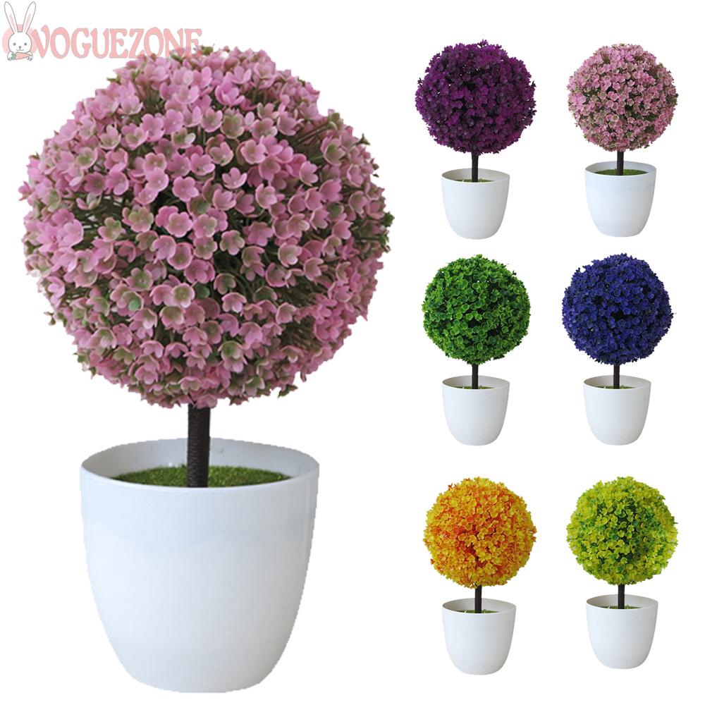 Ball Topiary Tree Pot For Home Table Office Shop Realistic Eye Catching