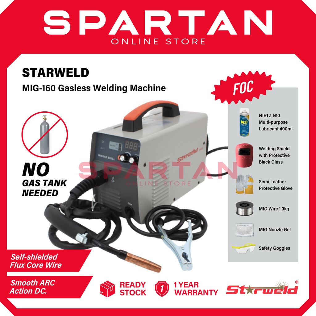 Starweld Gasless Welding Machine Mig Metal Steel Mig Welder Mesin