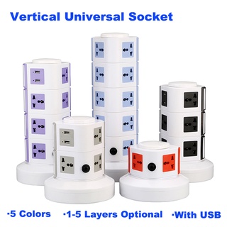 Five Layer Vertical Socket Power Strip Multi Function Tower Socket Usb