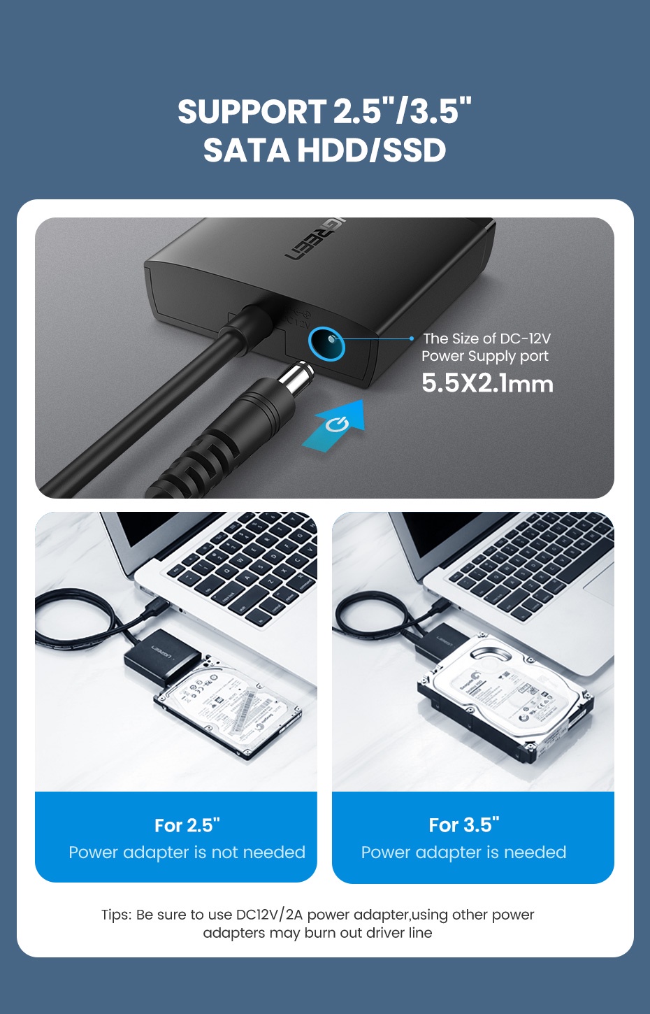 Ugreen Sata To Usb Adapter Cable With Uasp Sata Iii To Usb