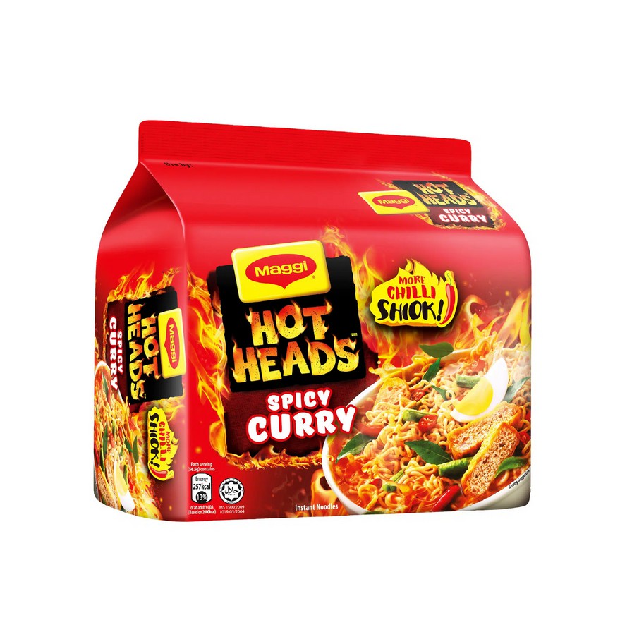 Maggi Hot Heads Instant Noodles Spicy Curry 5x79g Shopee Singapore