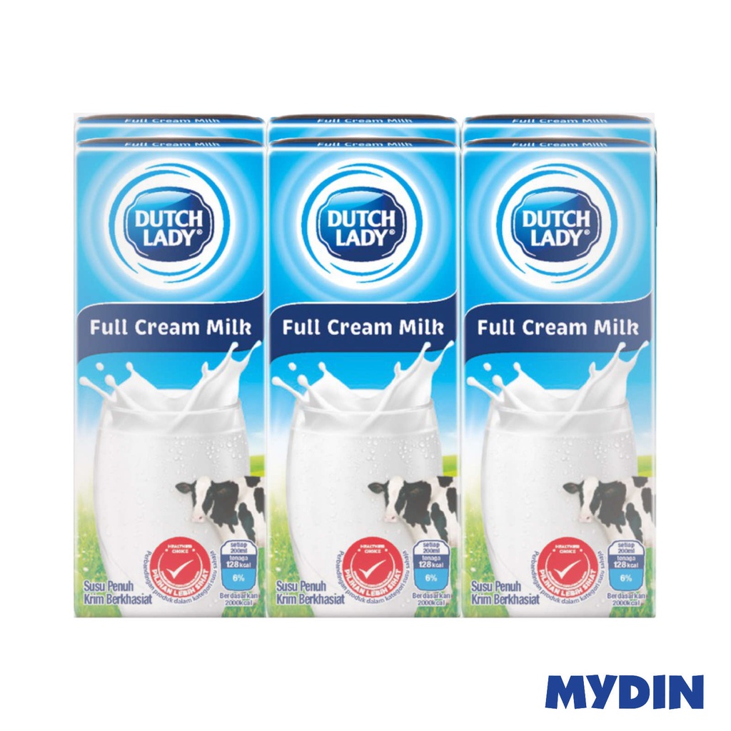 Dutch Lady Pure Farm Full Cream UHT Milk 200ml X 6 Shopee Singapore