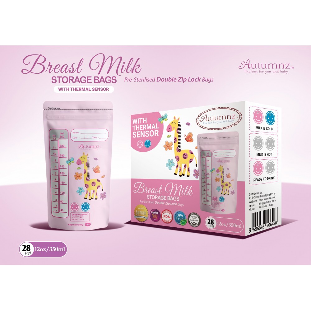 Autumnz Breast Milk Breastmilk Storage Bags W Wo Thermal Sensor Oz