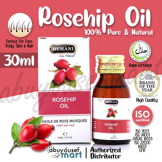 Hemani Rosehip Oil Rose Hip Seed Oil Minyak Biji Bunga Ros Mawar