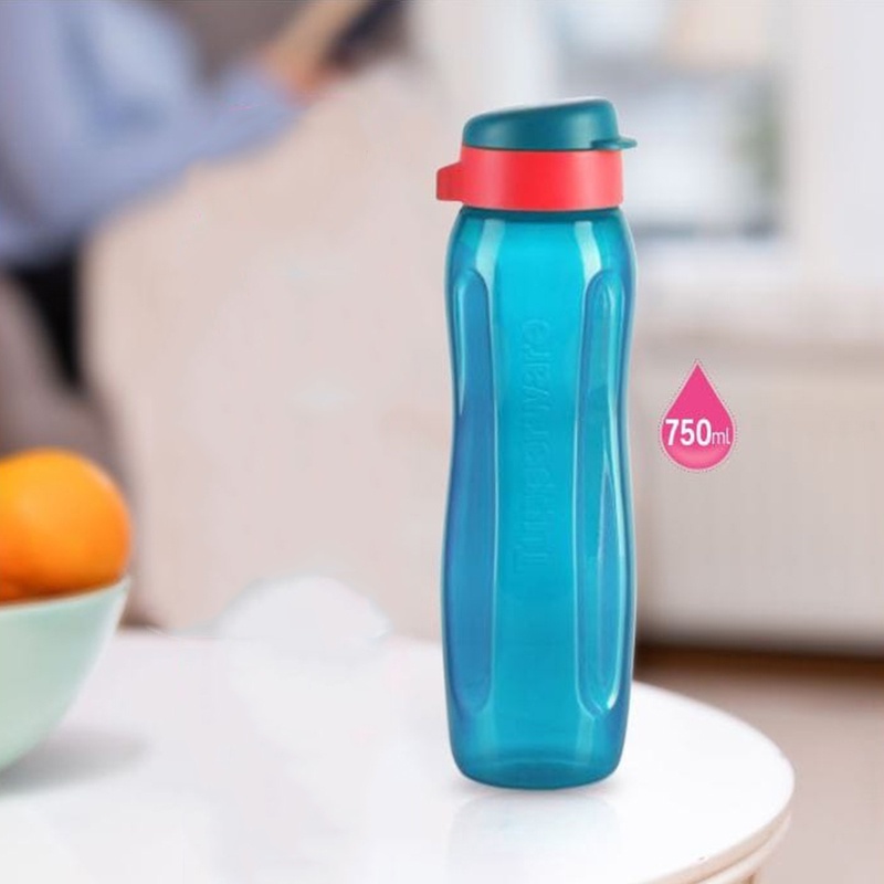 Authentic Tupperware 750ml Slim Eco Water Bottle Flip Top Cap BPA