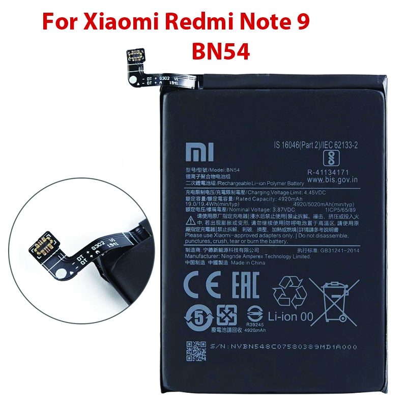 Replacement Battery For Xiaomi Redmi 10X 4G Note 9 BN54 5020mAh