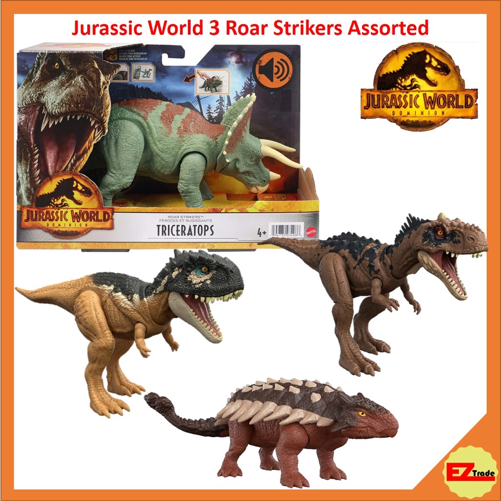 Mattel Jurassic World 3 Dominion Roar Strikers Dino Asst Triceratops