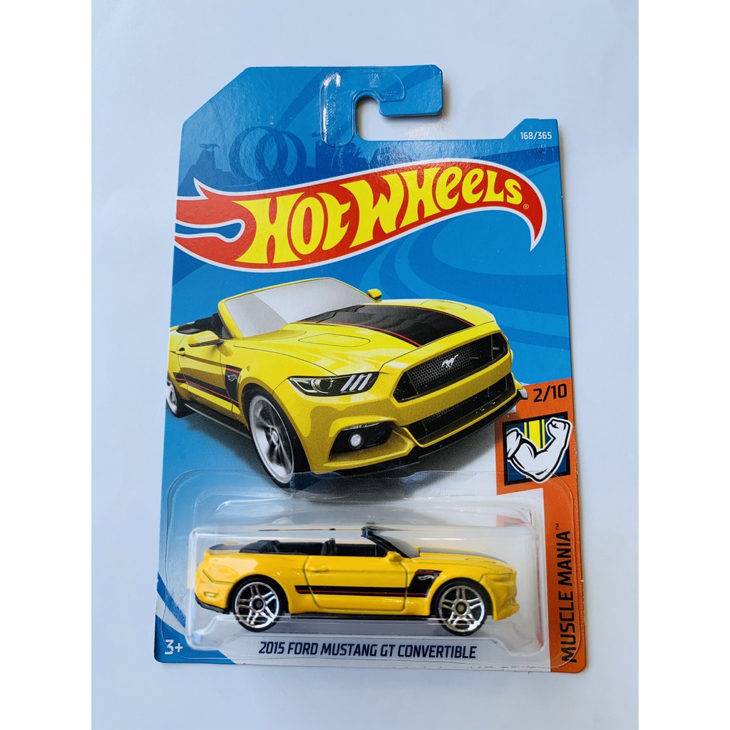 Hot WHEELS HOTWHEELS 2015 FORD MUSTANG GT CONVERTIBLE YELLOW MUSCLE