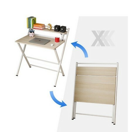 Foldable Wooden Computer Table Study Table Workstation With Stainless