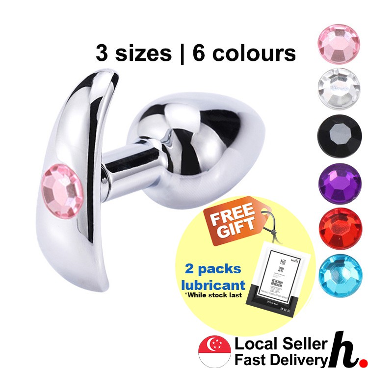 Elegant Wearable Jeweled Stainless Steel Anal Plug Discreet External Design Sizes
