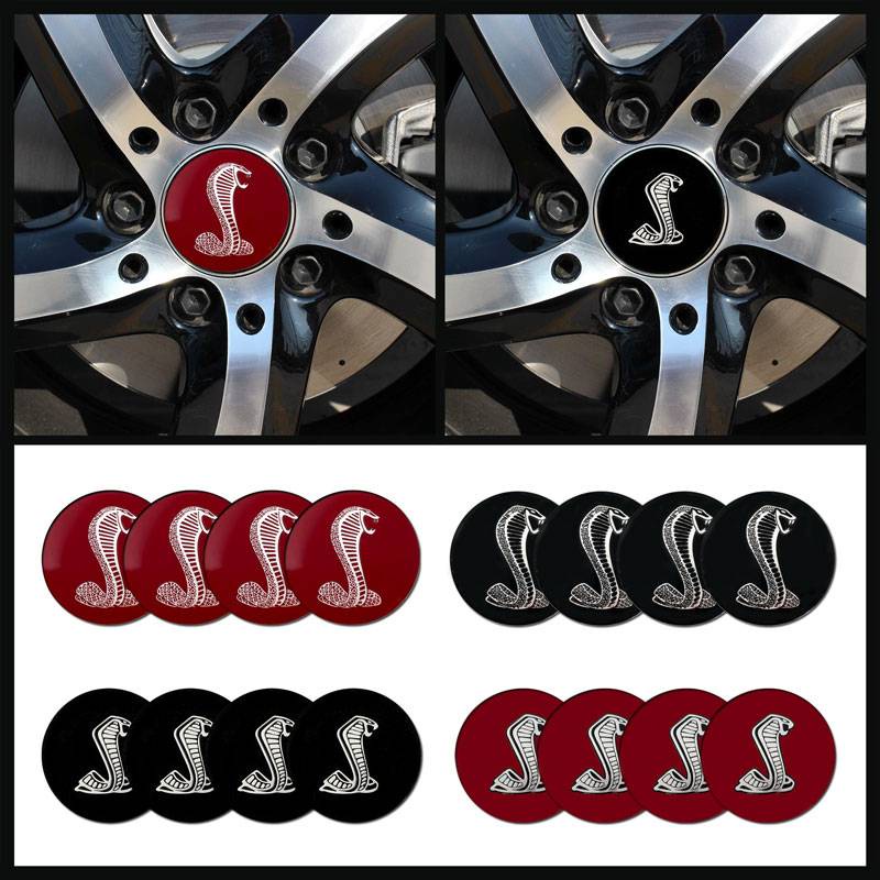 4Pcs 56mm Aluminum 3D Cobra Snake Emblem Car Wheel Center Hub Caps