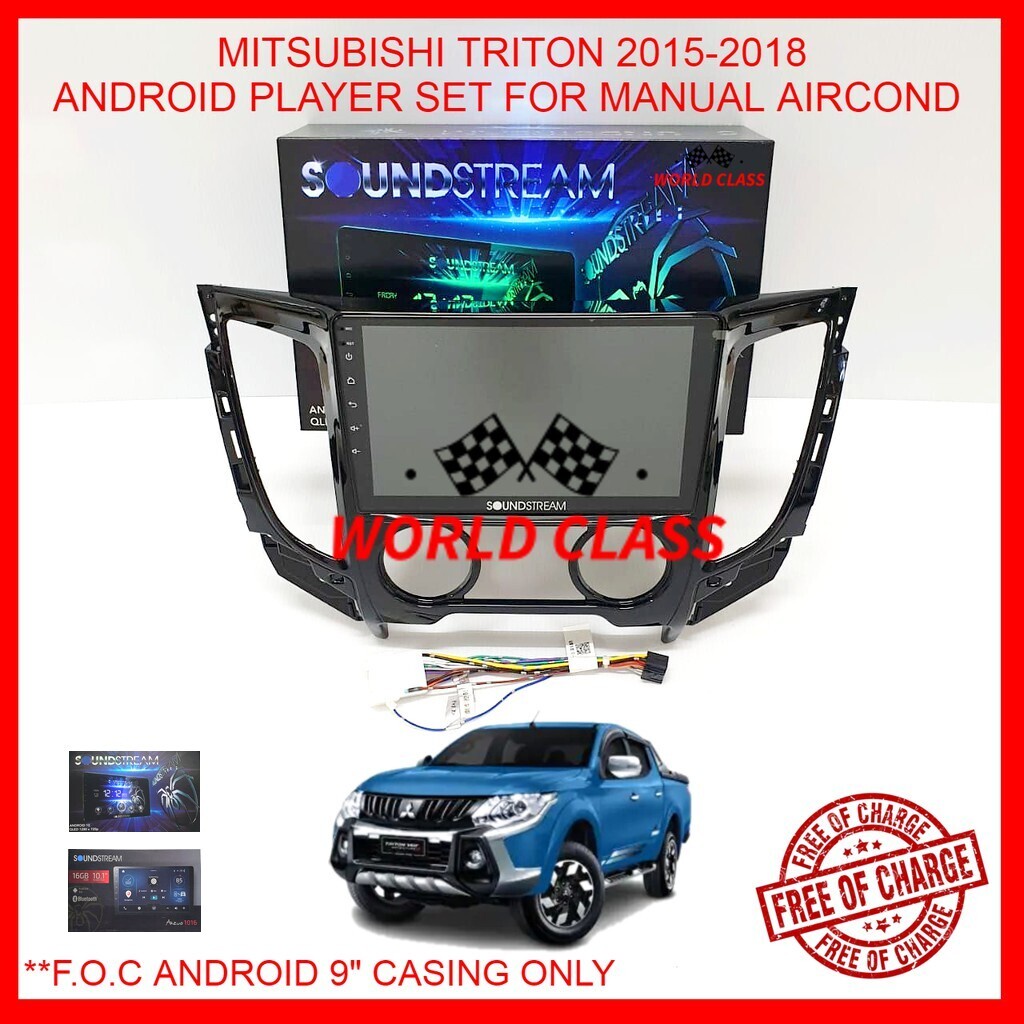 MITSUBISHI TRITON 2015 2018 MANUAL SOUNDSTREAM 9 ANDROID IPS PLAYER