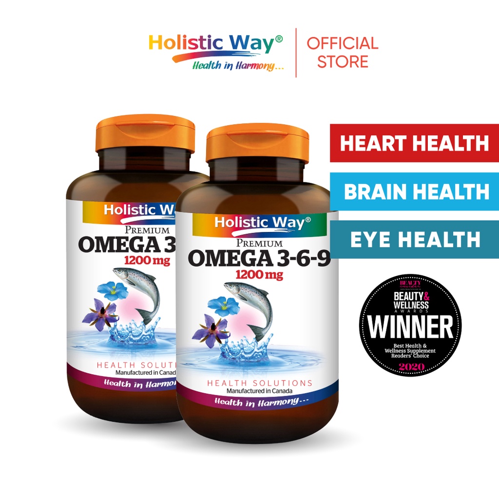 Bundle Of 2 Holistic Way Premium Fish Oil Omega 3 6 9 1200mg 2 X 100