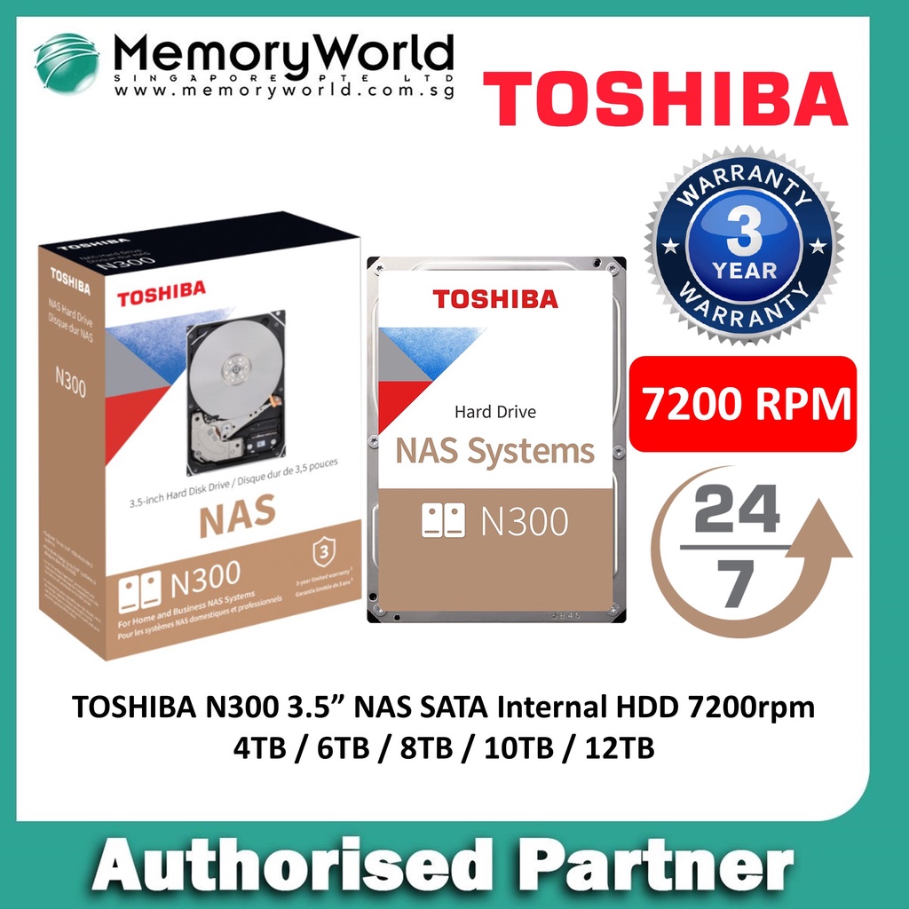 TOSHIBA N300 NAS SATA Internal 3 5 HDD 7200RPM 4TB 6TB 8TB 10TB