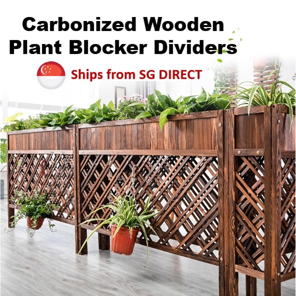 Outdoor Indoor Wooden Plant Divider Blocker Partition Planter Box