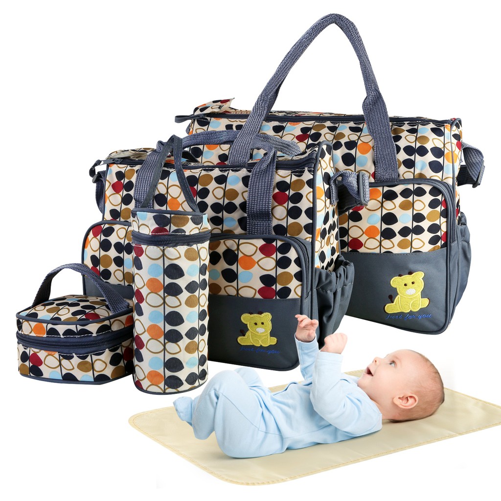 5PCS Diaper Bag Tote Set Baby Bags For Mom Shopee Singapore