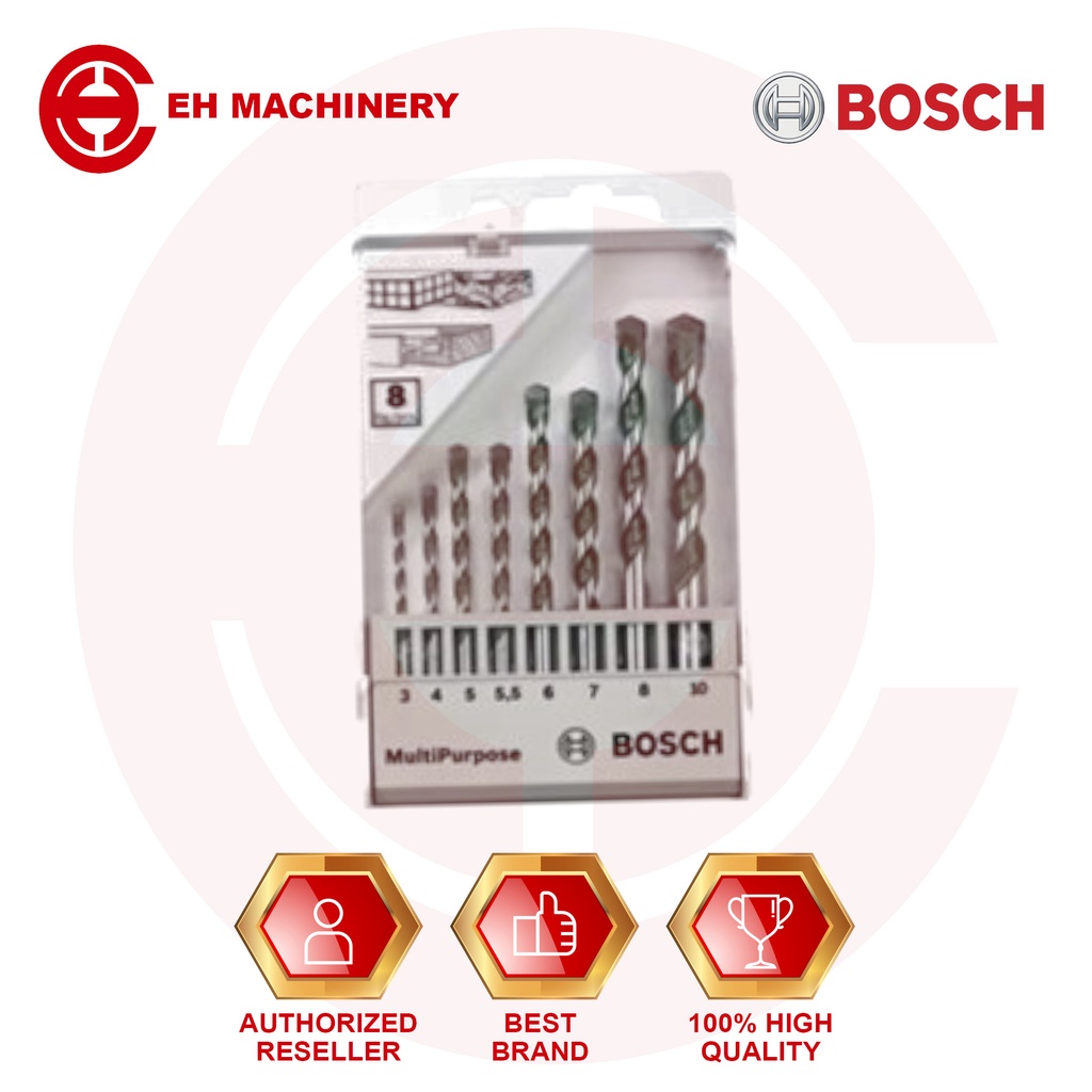 BOSCH 8pcs CYL 4 Multi Purpose Drill Bit Set 3 4 5 5 5 6 8 10mm