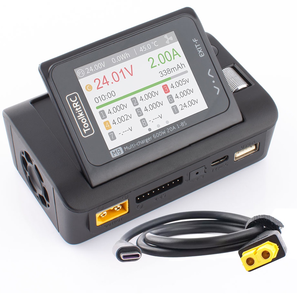 ToolkitRC M9 7 35V 25A 600W Dual USB Fast Balance Charger Discharger