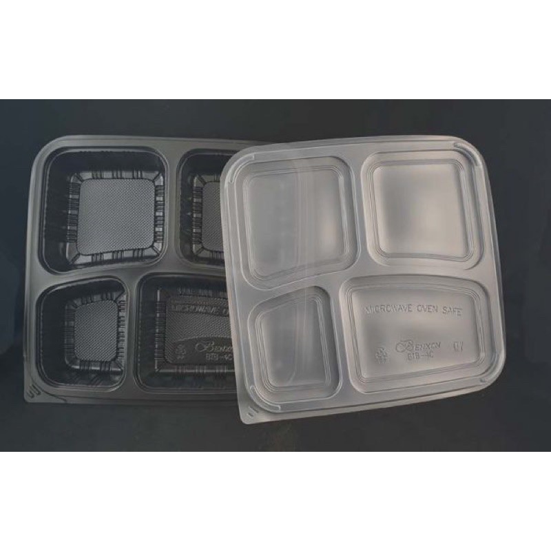 Benxon Btb Black Compartment Pp Lunch Box With Lid Pcs