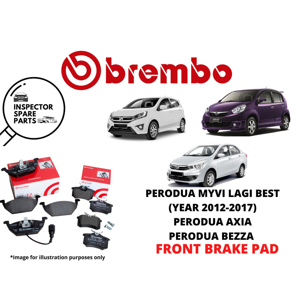 NAO CERAMIC OR BLACK SHIM 100 BREMBO PERODUA MYVI LAGI BEST AXIA