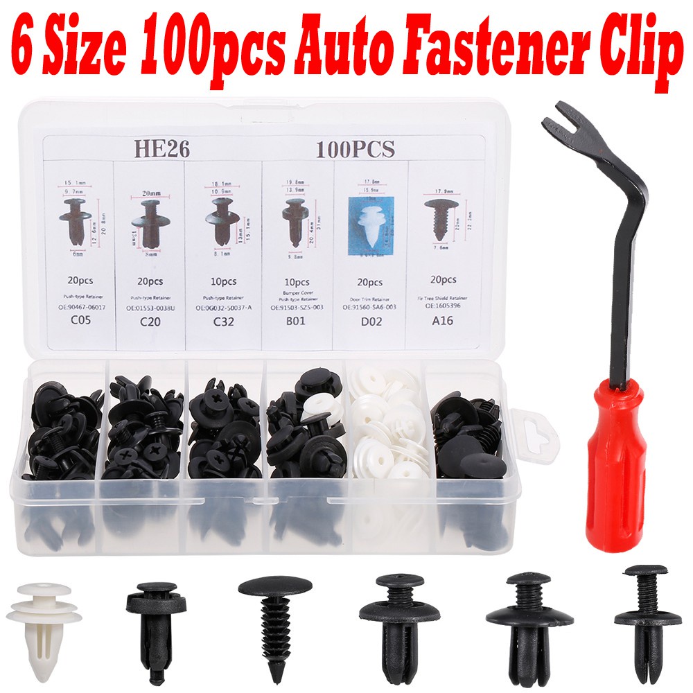 Size Pcs Auto Fastener Clip Mixed Car Body Push Retainer Pin Rivet