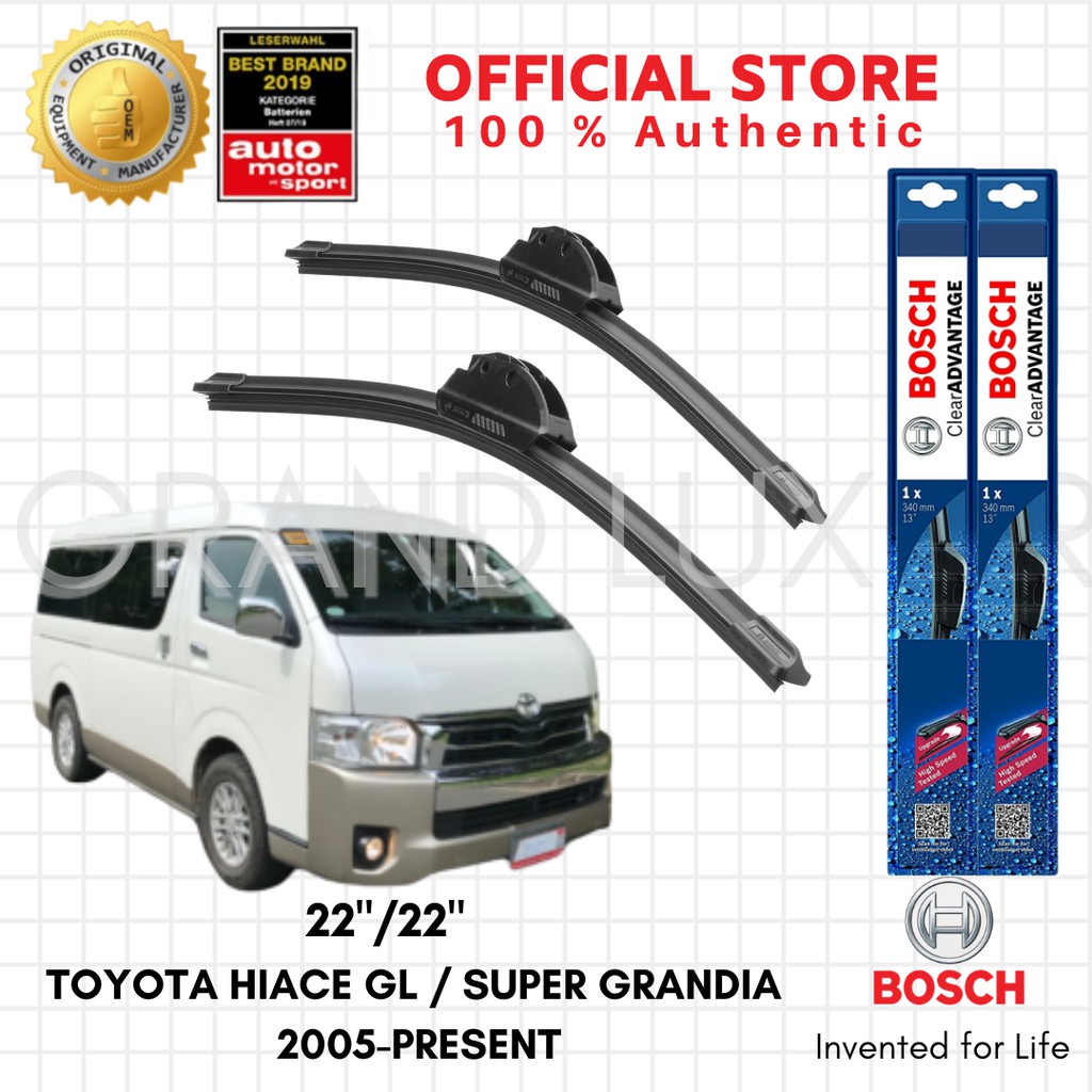 Bosch Clear Advantage Wiper Blade Set For Toyota Hiace Gl Super