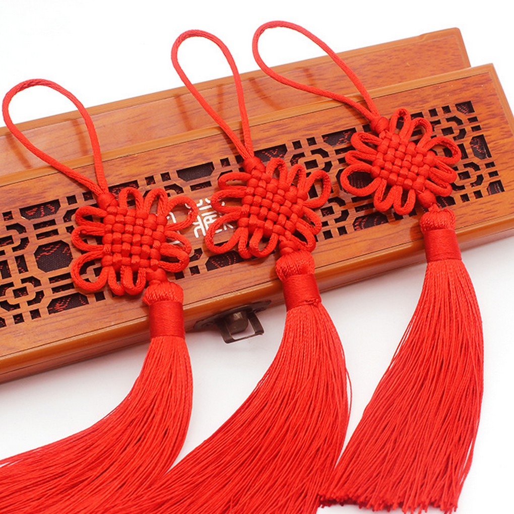 5pcs 10pcs Handmade Red Chinese Knots Soft Tassels Hanging Festival