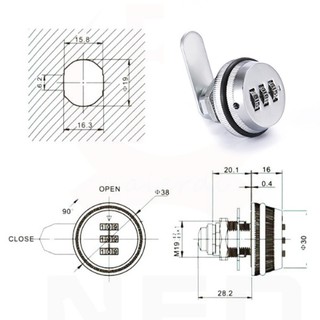 Digit Combination Cam Lock Keyless Password Lock Mailbox Cabinet