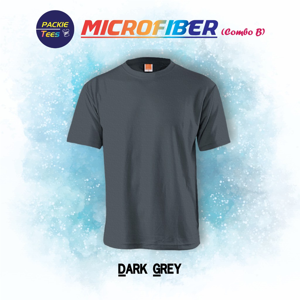 DARK GREY 100 MICROFIBER QD0424 QUICK DRY JERSEY ROUND NECK SHORT