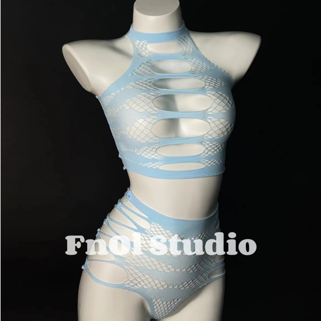 Fnol Studio Baby Blue Tearable Sexy Lingerie Cosplay Costume Set