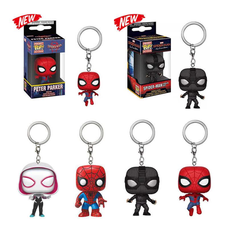 Funko POP Spider Man Gwen Keychain Peter Parker PVC Marvel Avengers