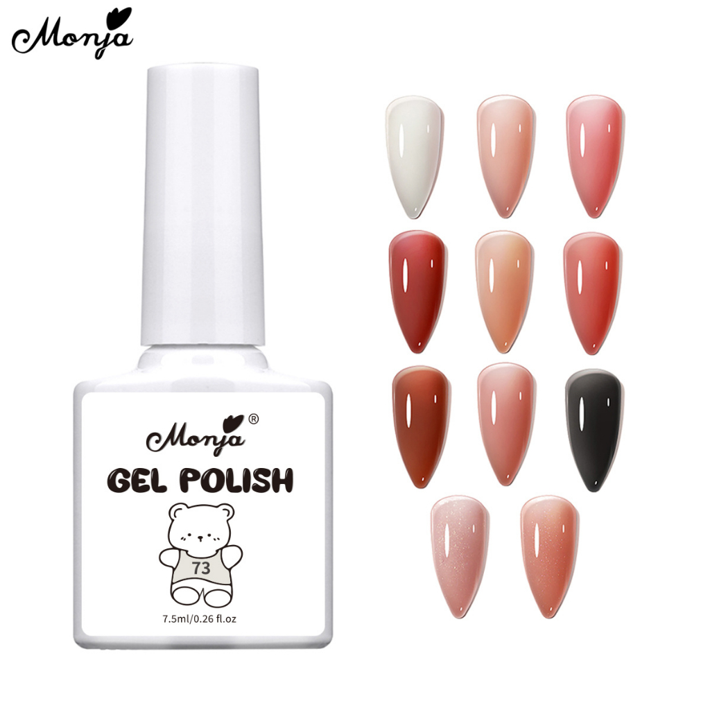 Monja Color Gel Nail Polish Red Nude Semi Permanent Ultraviolet Nail