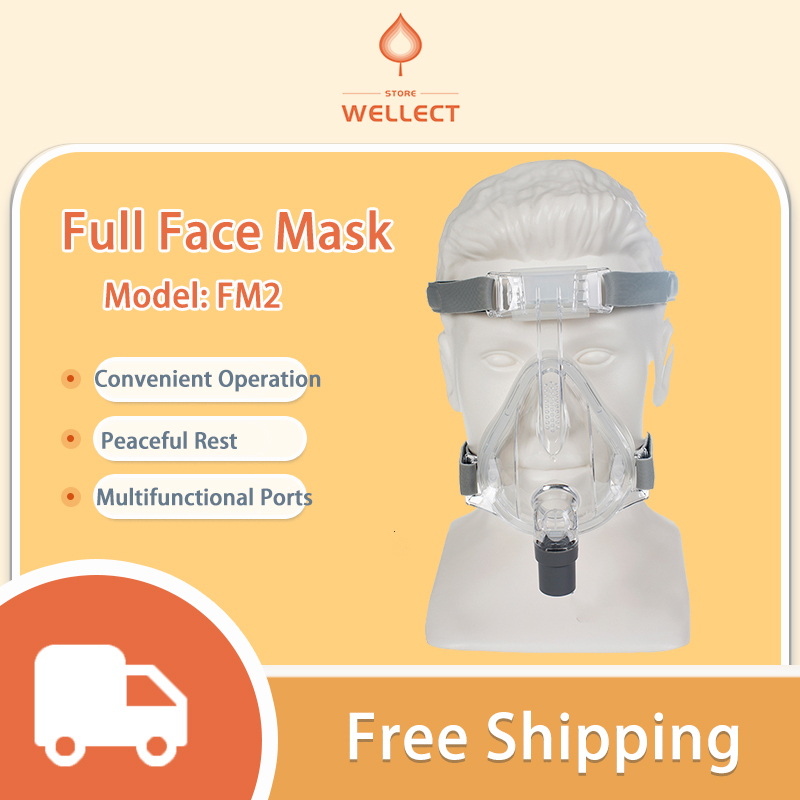 FM2 Full Face Mask Suitable For Resmed Philips CPAP BIPAP Machine With