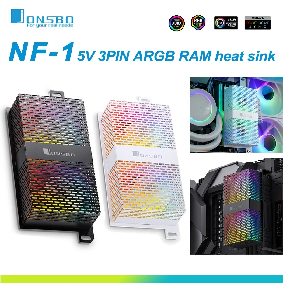 Jonsbo Nf Memory Cooler V Pin Argb Dual Fans Ddr Cooling Vest