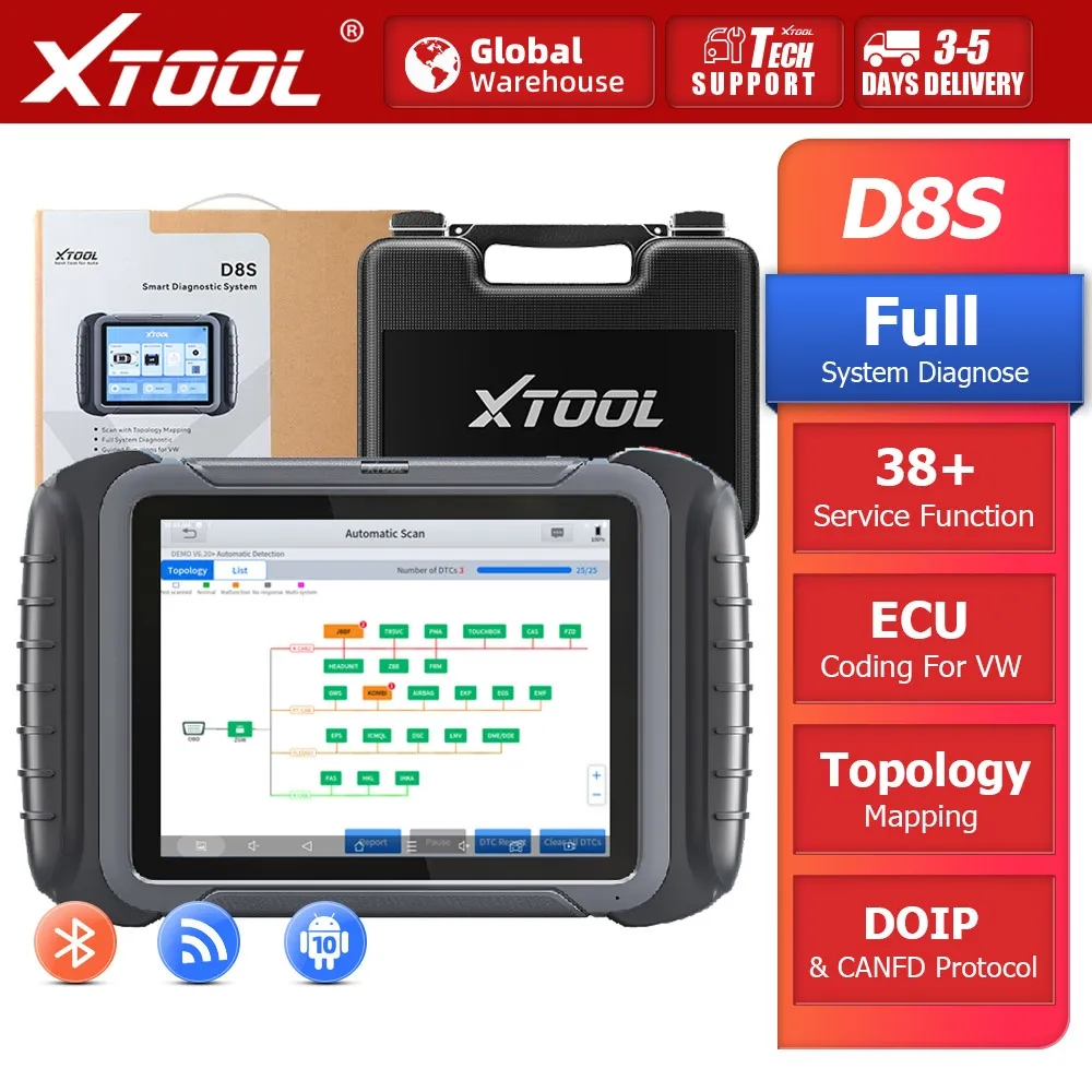 XTOOL D8S Automotive Diagnostic Tool 2023 New Upgraded Topology Map