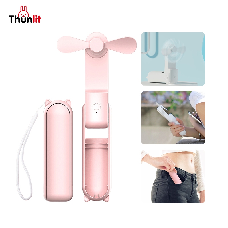 Thunlit Portable Folding Fan Mini Pocket Mah Rechargeable Fan