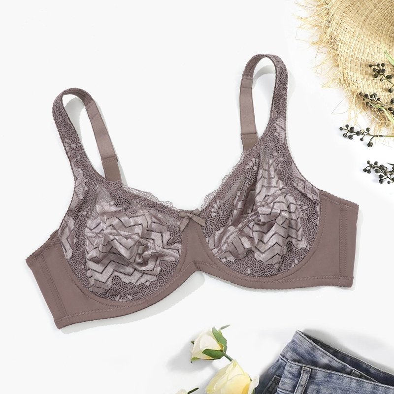Softrhyme Sexy Lace Bra For Women Plus Size Ultra Thin Lingerie C Cup