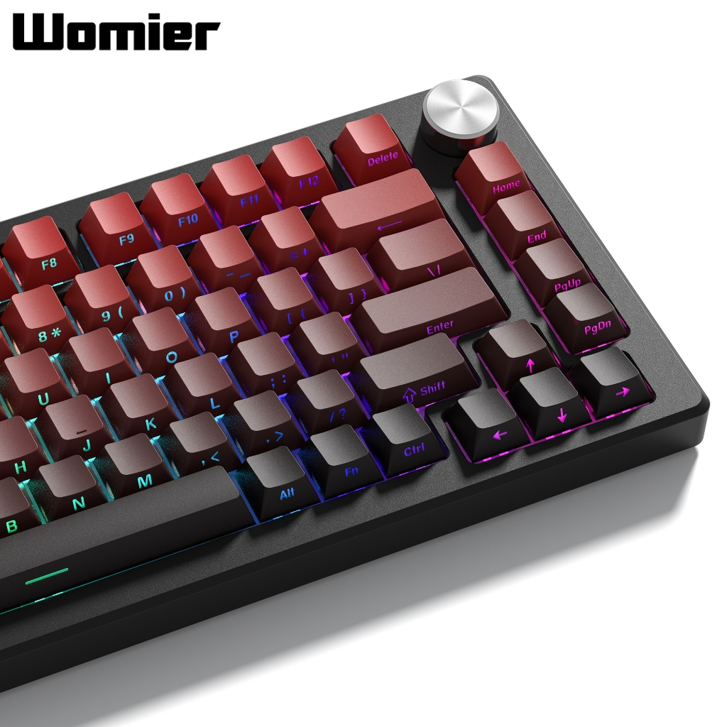 WOMIER 136 Keys Double Shot PBT Keycaps Cherry Profile Side Printed