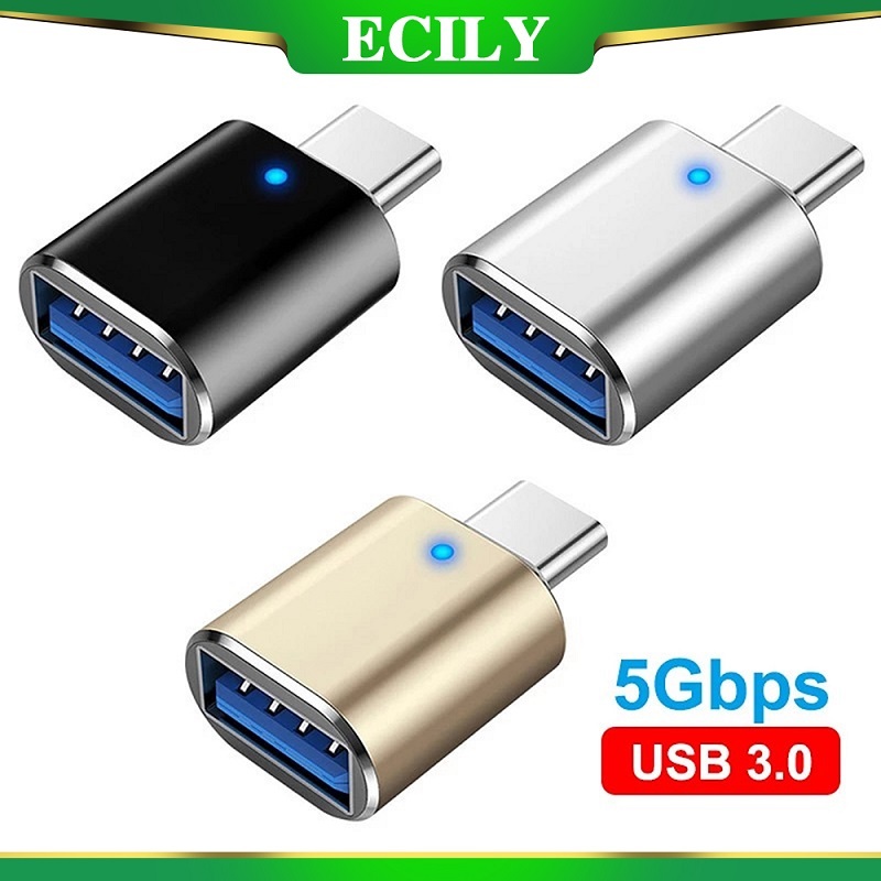 ECILY LED USB 3 0 To Type C Adapter OTG To USB C USB A To Micro USB