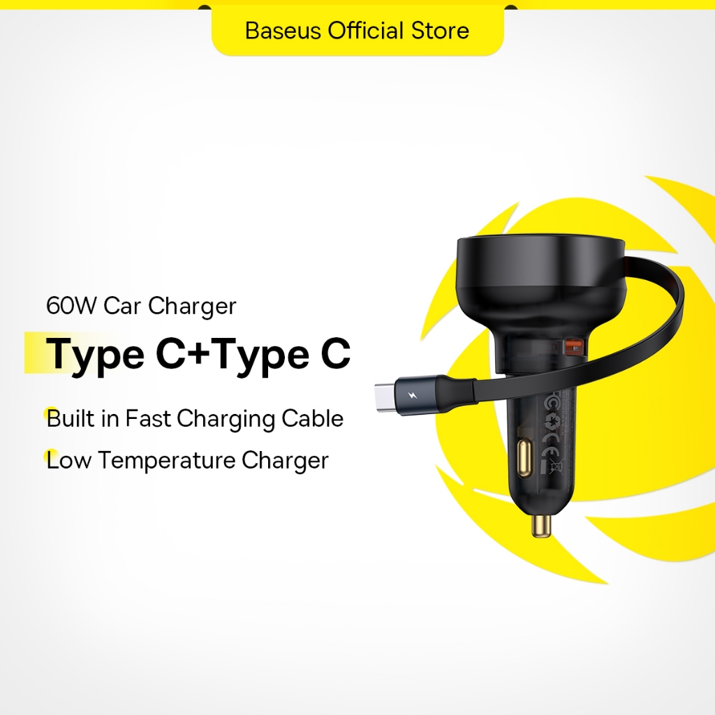 Baseus 2 In 1 Car Charger Fast Charging 30W Quick Charging PD 25W USB C