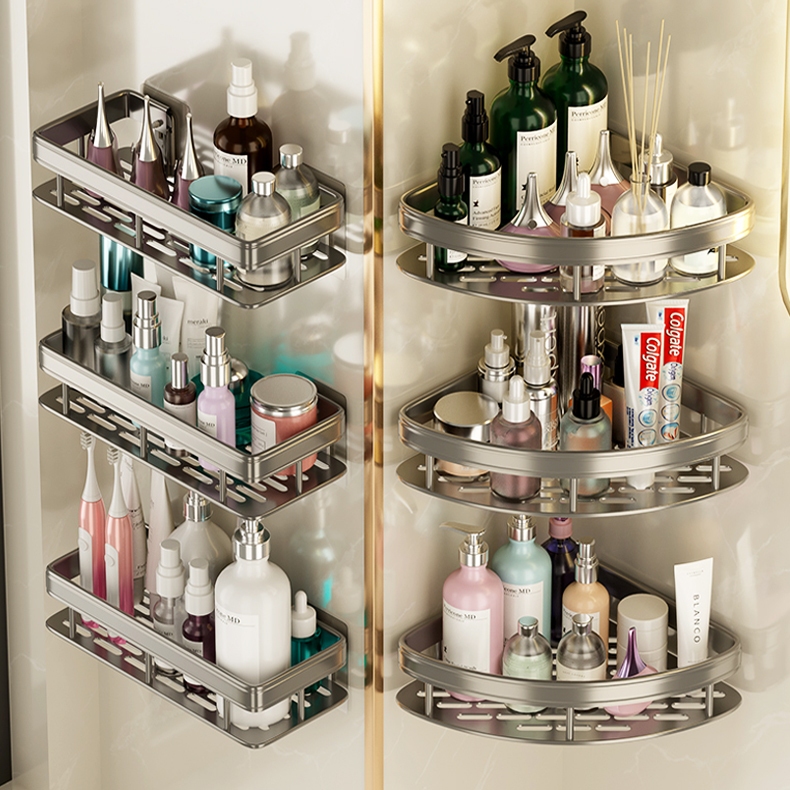 Sg Seller Yun Jie Ya No Drill Bathroom Rack Bathroom Shelf Corner