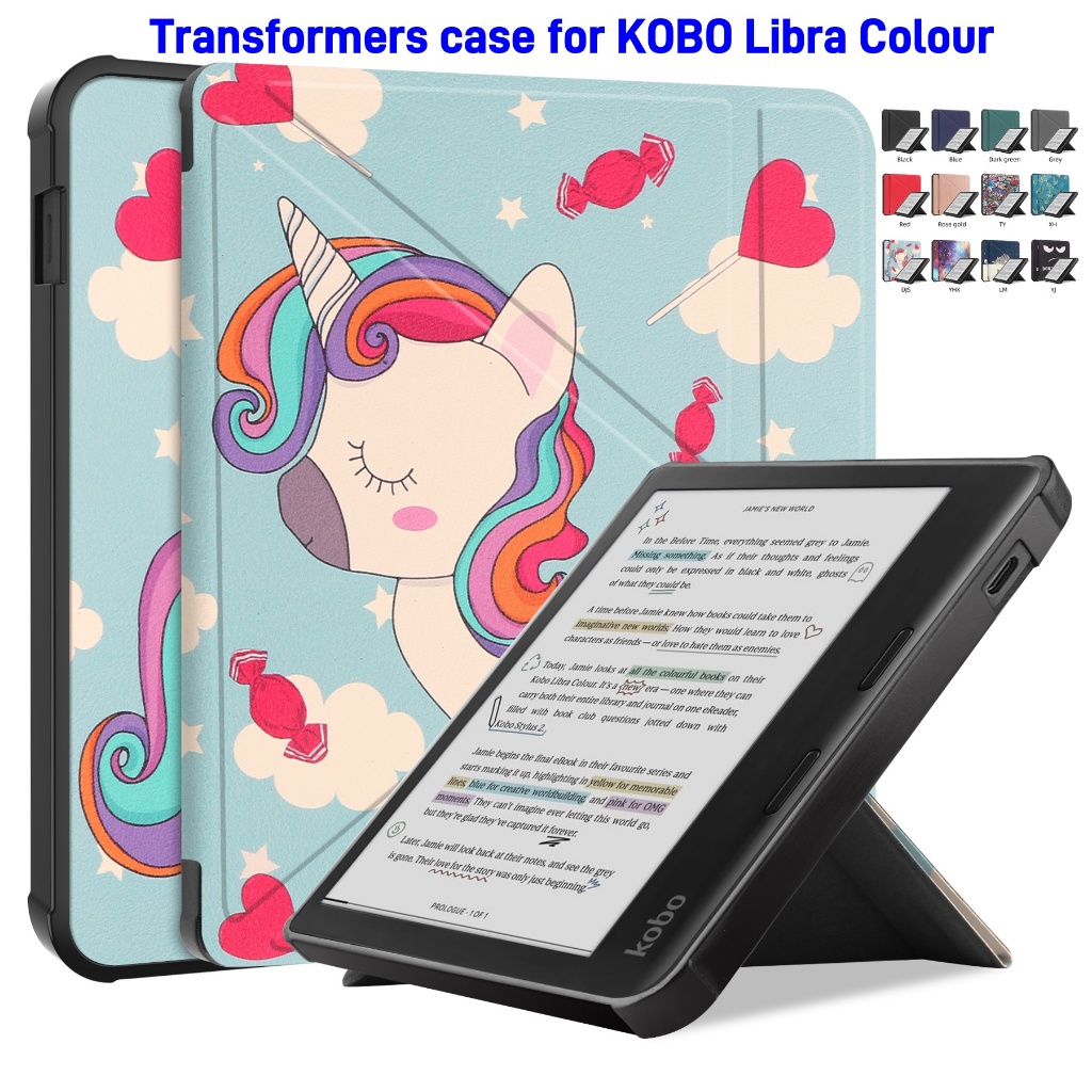 Case For Kobo Libra Colour 2024 Transformers Stand Flip Leather Cover