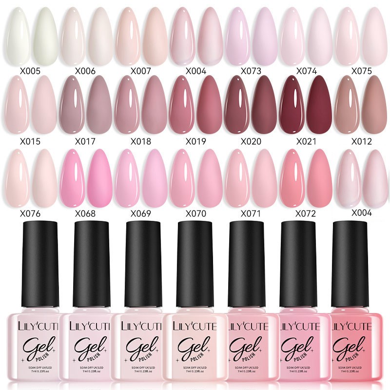 LILYCUTE 7ml 125 Colors Nude Nail Gel Polish Pink Gel Nail UV Gel For